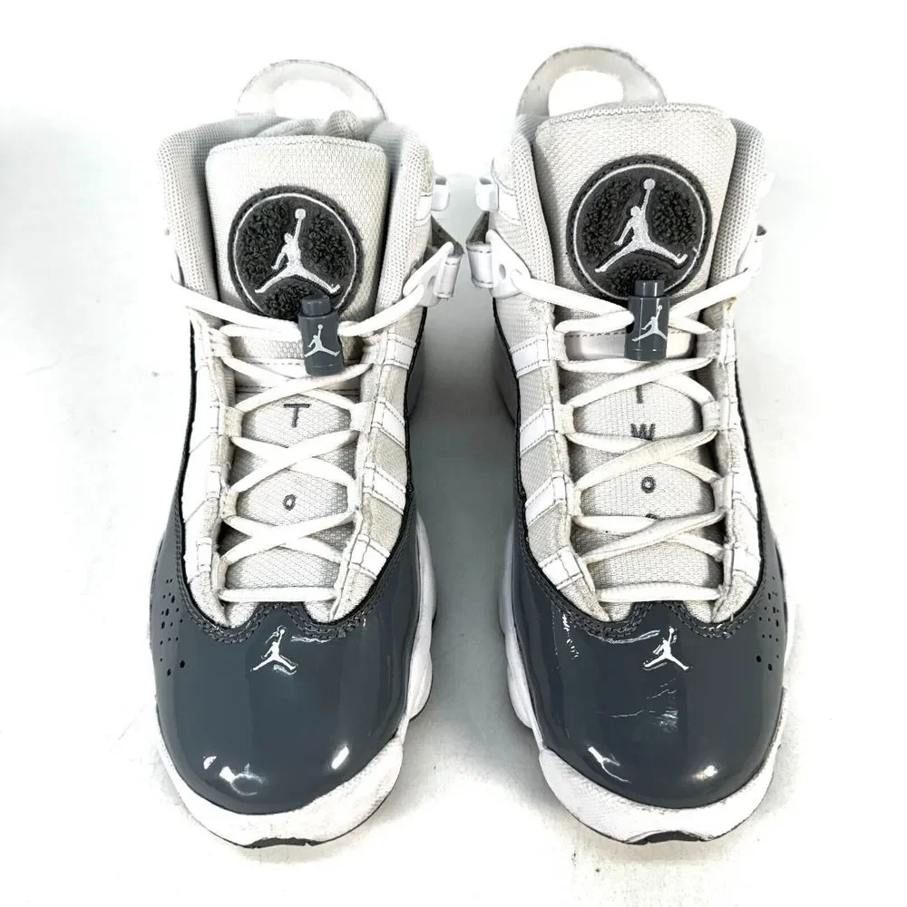 Nike Air Jordan 6 Rings White/Cool Grey Size Big Kids 5Y=Woman's 6.5 323419-121